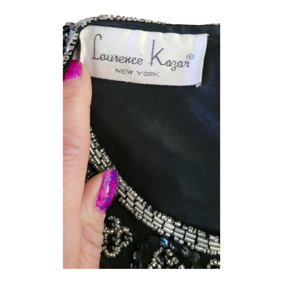 Vintage 1980's Laurence Kazar Silk Beaded Blouse - Picture 7 of 9